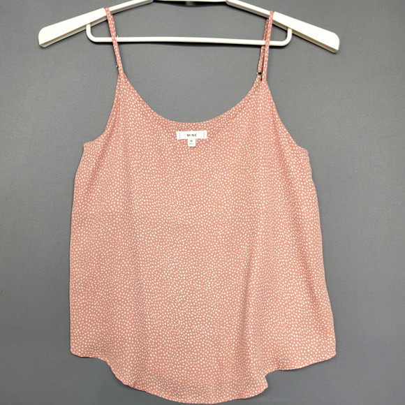 Anthropologie Tops - MINE for Anthropologie Polka Dots Tank Top Womens M Peach Orange White NWOT